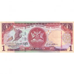 Тринидад и Тобаго 1 доллар 2002 год - Красный ибис. Здание банка - XF