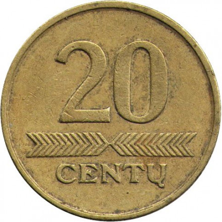 Литва 20 центов 2007 год