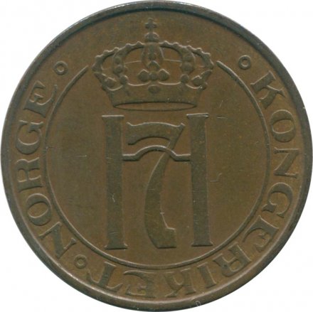 Норвегия 2 эре 1939 год - Король Хокон VII