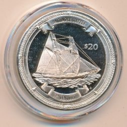 Виргинские острова 20 долларов 2000 год