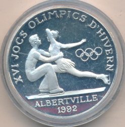 Андорра 20 динеров 1988 год - Олимпиада 1992. Фигурное катание