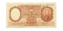 Аргентина 100 песо 1967 год - VF+