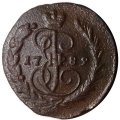1 копейка 1789 год ЕМ Екатерина II (1762 - 1796) - VF