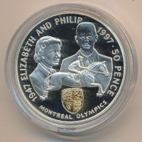 Монета Остров Вознесения 50 пенсов 1997 год