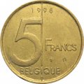 Бельгия 5 франков 1998 год BELGIQUE