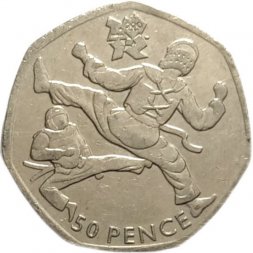 Великобритания 50 пенсов 2011 год - Тхэквондо
