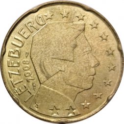 Люксембург 20 евроцентов 2008 год