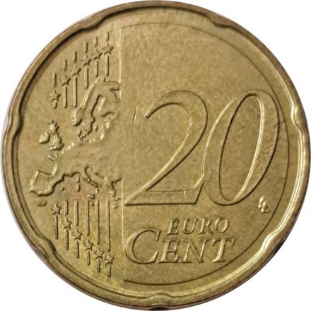 Люксембург 20 евроцентов 2008 год