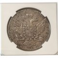 1 рубль 1766 год СПБ-TI-ЯI Екатерина II (1762 - 1796) - AU - в слабе HHP