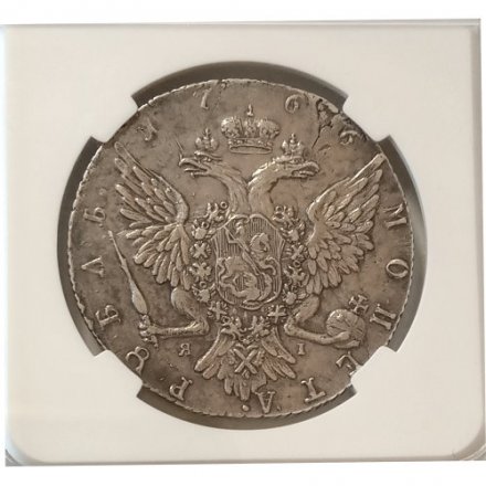 1 рубль 1766 год СПБ-TI-ЯI Екатерина II (1762 - 1796) - AU - в слабе HHP