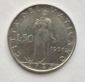 Ватикан 50 лир 1956 год Папа Пий XII
