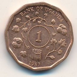 Уганда 1 шиллинг 1987 год