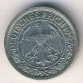 Веймарская республика 50 рейхспфеннигов 1927 год (J)
