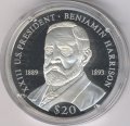 Либерия 20 долларов 2000 год - Бенджамин Гаррисон