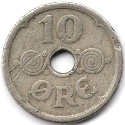 Дания 10 эре 1924 год - Король Кристиан X