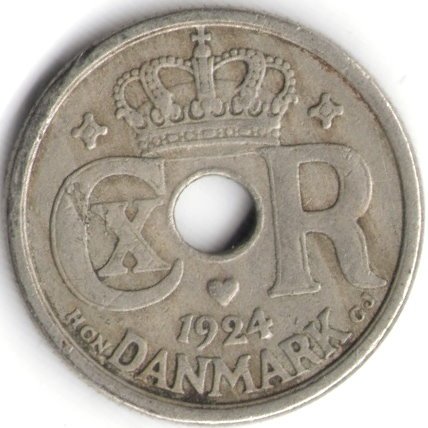 Дания 10 эре 1924 год - Король Кристиан X