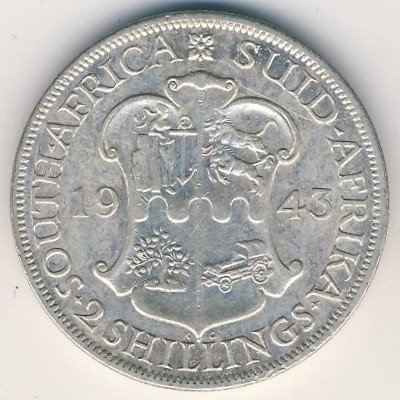 ЮАР 2 шиллинга 1943 год