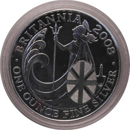 Великобритания 2 фунта 2008 год - Британия (Одна унция серебра)