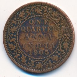 Британская Индия 1/4 анны 1905 год