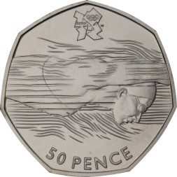 Великобритания 50 пенсов 2011 год - Плавание