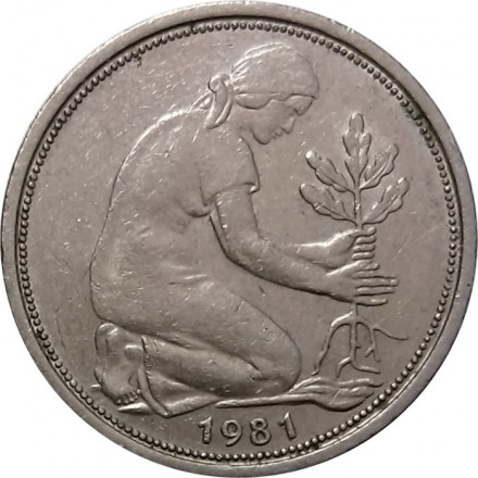 ФРГ 50 пфеннигов 1981 год (D)
