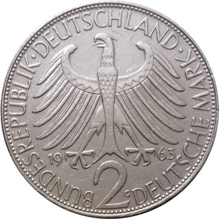 ФРГ 2 марки 1963 год (G) - Макс Планк