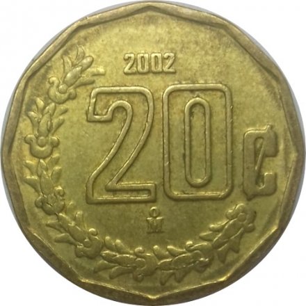 Мексика 20 сентаво 2002 год