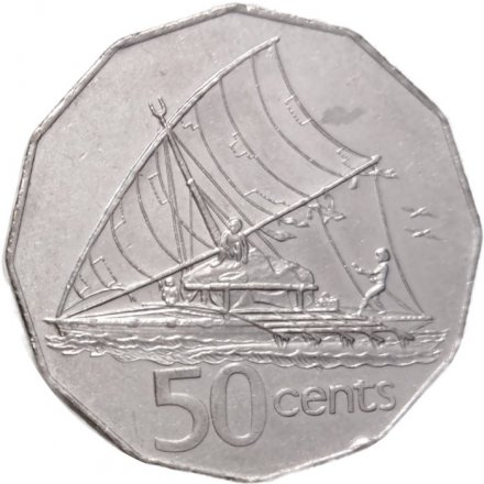 Фиджи 50 центов 2000 год - Каноэ