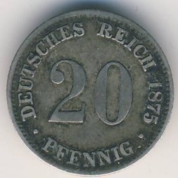 Германия 20 пфеннигов 1875 год