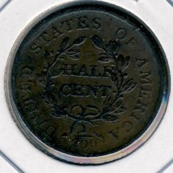США 1/2 цента 1806 год