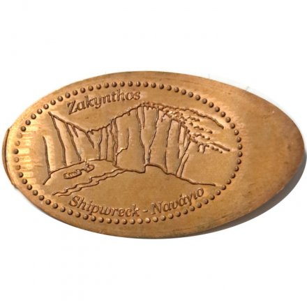 Сувенирный жетон из автомата Zakynthos. Shipwreck - Navayio. Бухта Навайо. Закинф