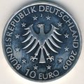 Германия 10 евро 2009 год - 100 лет со дня рождения Марион Донхофф
