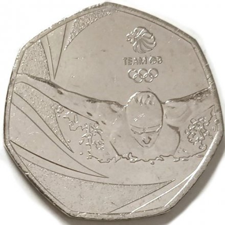 Великобритания 50 пенсов 2016 год - Олимпийские Игры. Рио-де-Жанейро 2016 - UNC