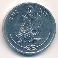 Монета Мальдивы 10 лаари 2012 (AH 1433) год - Морское судно (оди)