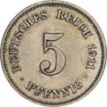 Германия 5 пфеннигов 1911 год (E)