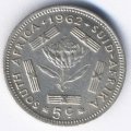 ЮАР 5 центов 1962 год
