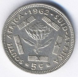 ЮАР 5 центов 1962 год