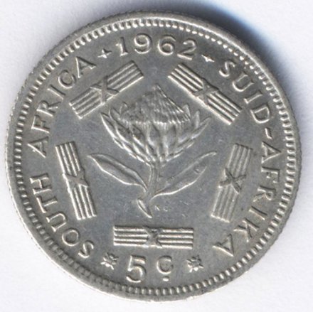 ЮАР 5 центов 1962 год