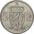 Норвегия 5 крон 1966 год - Король Улаф V