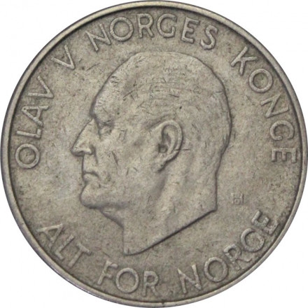 Норвегия 5 крон 1966 год - Король Улаф V