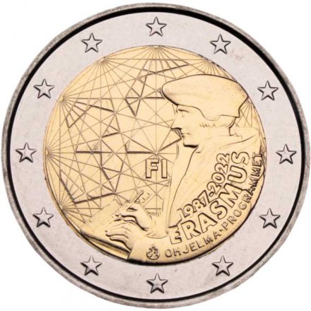Финляндия 2 евро 2022 год - 35 лет программе Эразмус