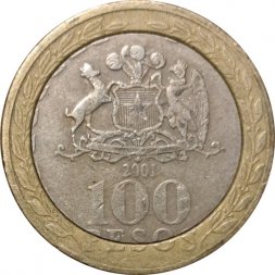 Чили 100 песо 2001 год