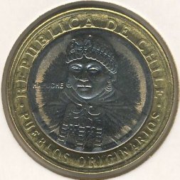 Чили 100 песо 2001 год