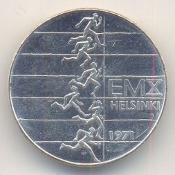 Финляндия 10 марок 1971 год - X Чемпионат Европы по легкой атлетике