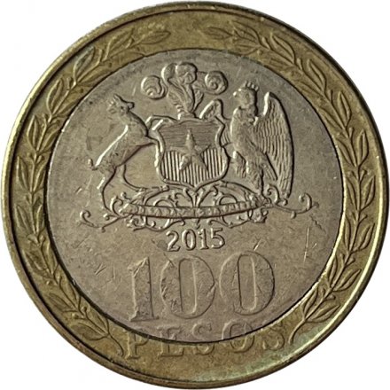 Чили 100 песо 2015 год - Мапуче (Арауканы)