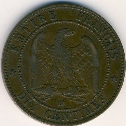 Франция 10 сантимов 1853 год