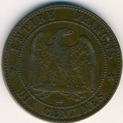 Франция 10 сантимов 1853 год