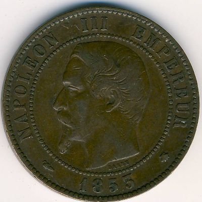 Франция 10 сантимов 1853 год