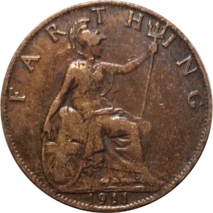 Великобритания 1 фартинг 1911 год
