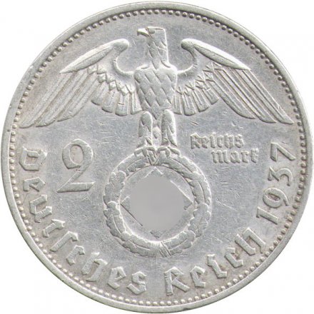 Третий Рейх 2 рейхсмарки 1937 год (A)